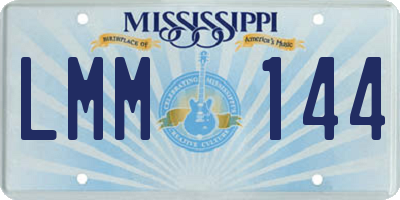 MS license plate LMM144