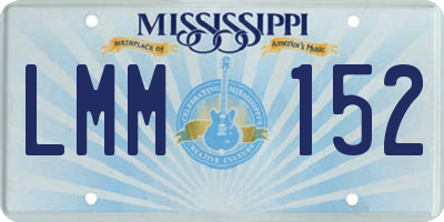 MS license plate LMM152
