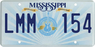MS license plate LMM154