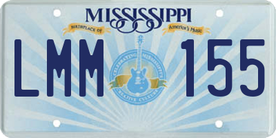 MS license plate LMM155