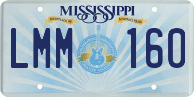 MS license plate LMM160
