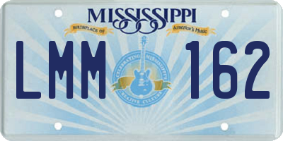 MS license plate LMM162