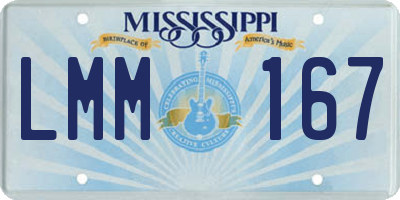 MS license plate LMM167