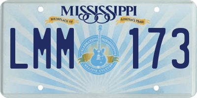 MS license plate LMM173