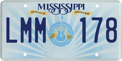 MS license plate LMM178
