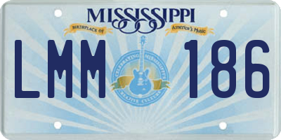 MS license plate LMM186