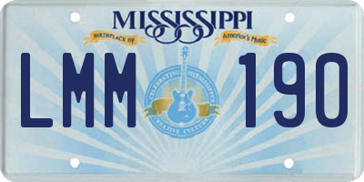 MS license plate LMM190