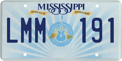MS license plate LMM191