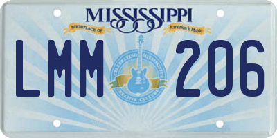 MS license plate LMM206