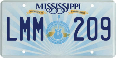 MS license plate LMM209