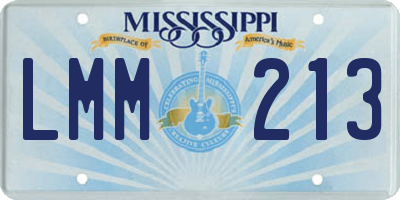 MS license plate LMM213