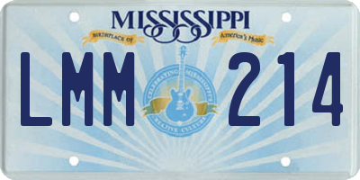 MS license plate LMM214