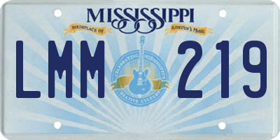 MS license plate LMM219