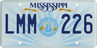 MS license plate LMM226