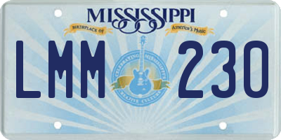 MS license plate LMM230
