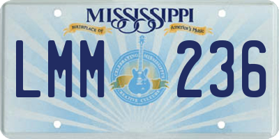 MS license plate LMM236