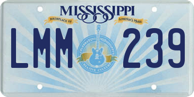 MS license plate LMM239