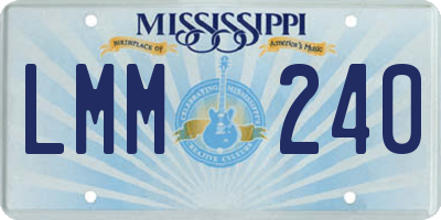 MS license plate LMM240