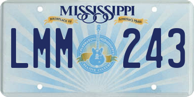 MS license plate LMM243