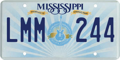 MS license plate LMM244