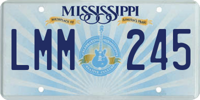 MS license plate LMM245