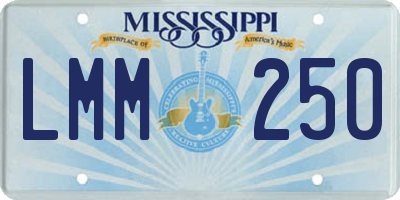 MS license plate LMM250