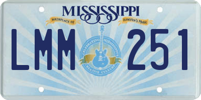 MS license plate LMM251