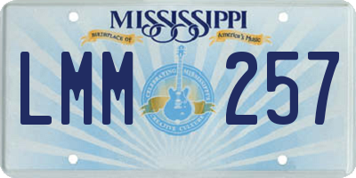 MS license plate LMM257
