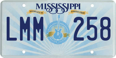 MS license plate LMM258