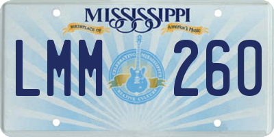 MS license plate LMM260