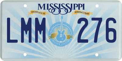 MS license plate LMM276