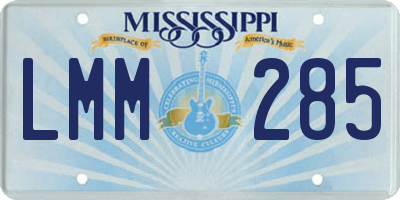 MS license plate LMM285