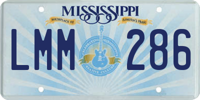 MS license plate LMM286