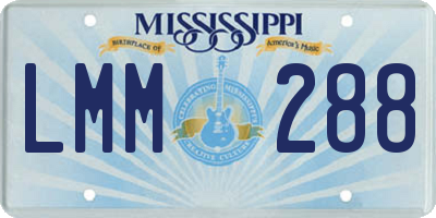 MS license plate LMM288