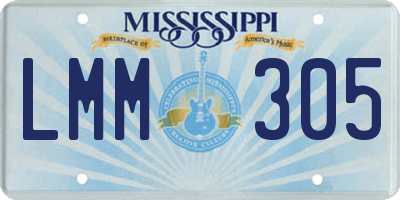 MS license plate LMM305