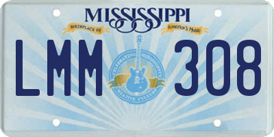 MS license plate LMM308