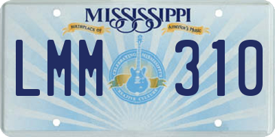 MS license plate LMM310