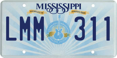 MS license plate LMM311
