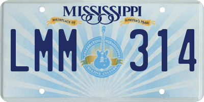 MS license plate LMM314