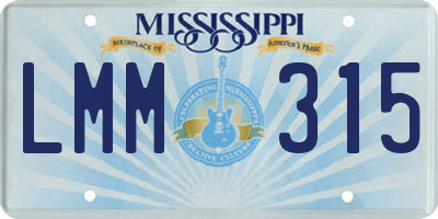 MS license plate LMM315