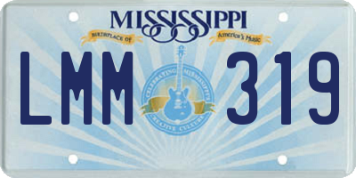 MS license plate LMM319