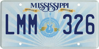 MS license plate LMM326