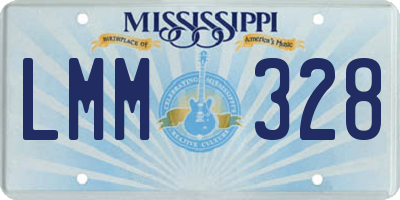 MS license plate LMM328