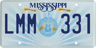 MS license plate LMM331