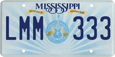 MS license plate LMM333