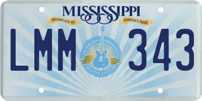 MS license plate LMM343