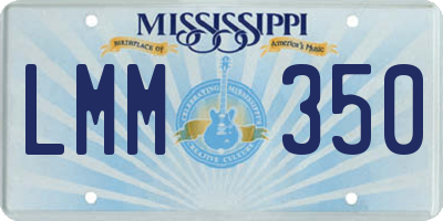 MS license plate LMM350