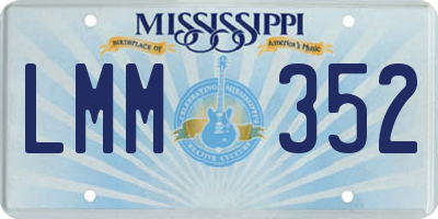 MS license plate LMM352