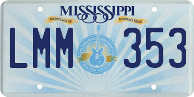 MS license plate LMM353