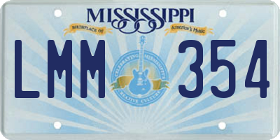 MS license plate LMM354
